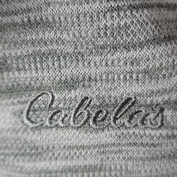 CABELA'S Gray Space Dyed Marled 1/2 Zip Mock Neck Fleece Athleisure Active Top L - Picture 5 of 10